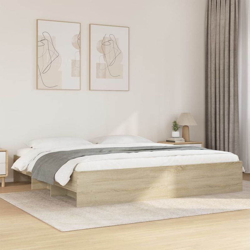 Casa si Gradina - Mobilier - Paturi si accesorii - Paturi - Cadru de pat, stejar sonoma, 180x200 cm, lemn prelucrat - Infinity.ro