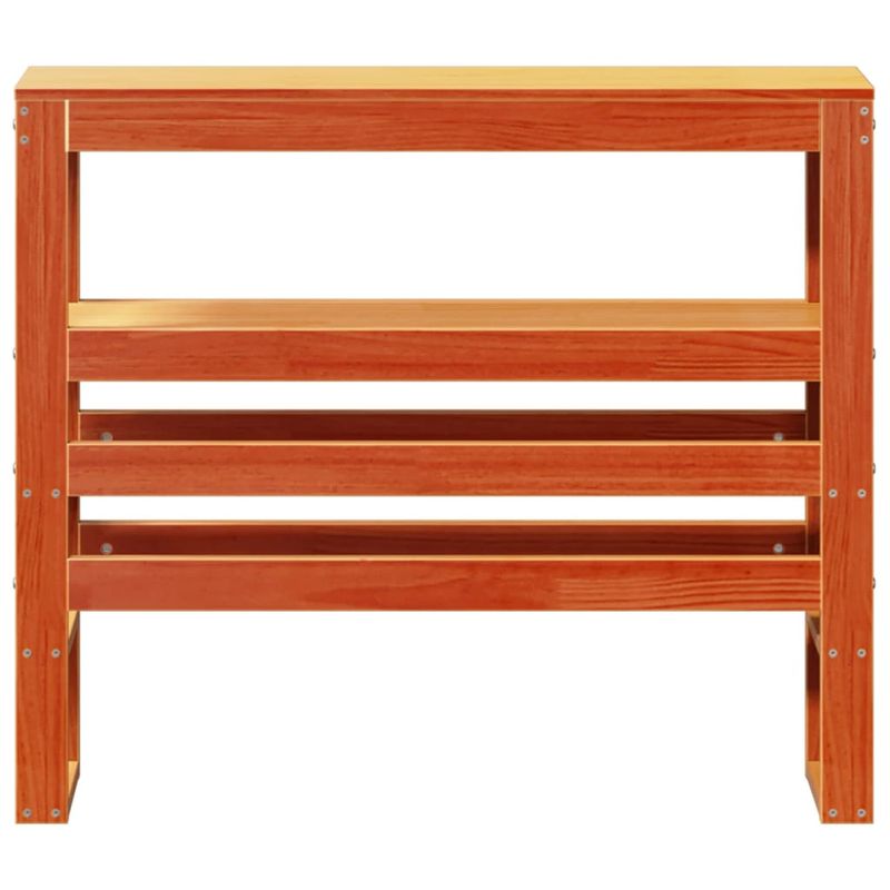 Casa si Gradina - Mobilier - Paturi si accesorii - Accesorii paturi - Tablie de pat cu rafturi, maro ceruit, 90 cm, lemn masiv pin, mărime 96x19x82 cm - Infinity.ro
