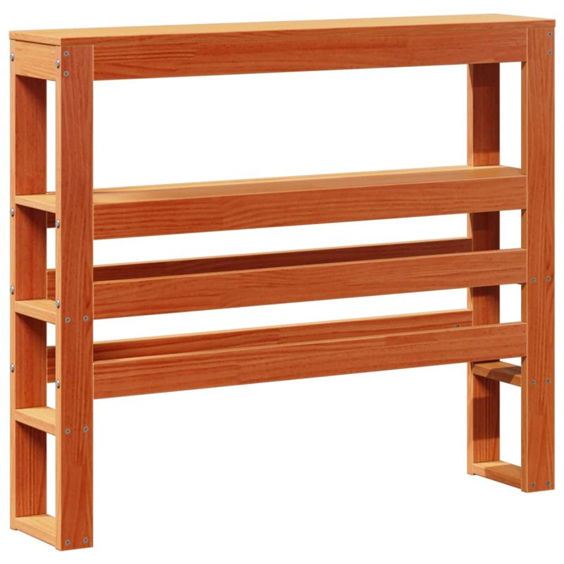 Casa si Gradina - Mobilier - Paturi si accesorii - Accesorii paturi - Tablie de pat cu rafturi, maro ceruit, 90 cm, lemn masiv pin, mărime 96x19x82 cm - Infinity.ro