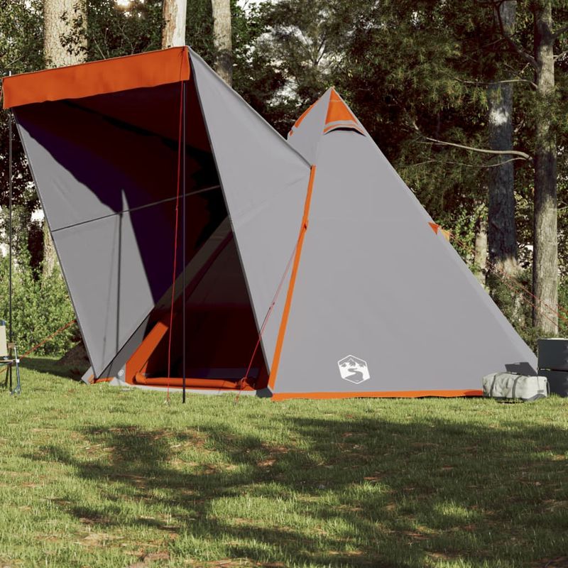 Sport si Outdoor - Camping - Corturi camping - Cort de familie Tipi pentru 6 persoane, gri, impermeabil - Infinity.ro