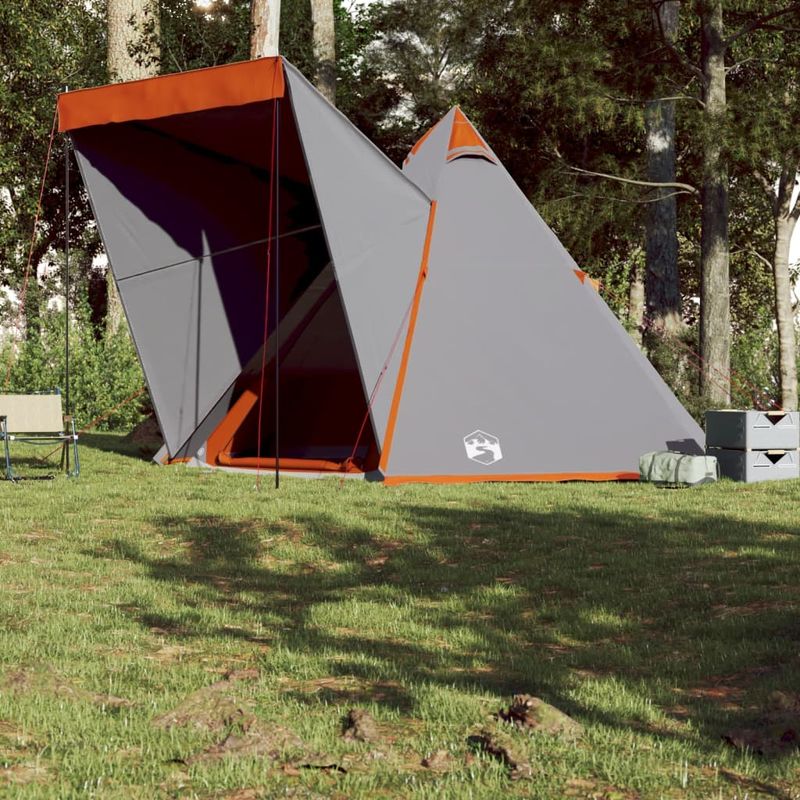 Sport si Outdoor - Camping - Corturi camping - Cort de familie Tipi pentru 6 persoane, gri, impermeabil - Infinity.ro