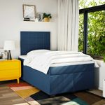 Casa si Gradina - Mobilier - Paturi si accesorii - Paturi - Pat box spring cu saltea, albastru, 120x200 cm, textil - Infinity.ro