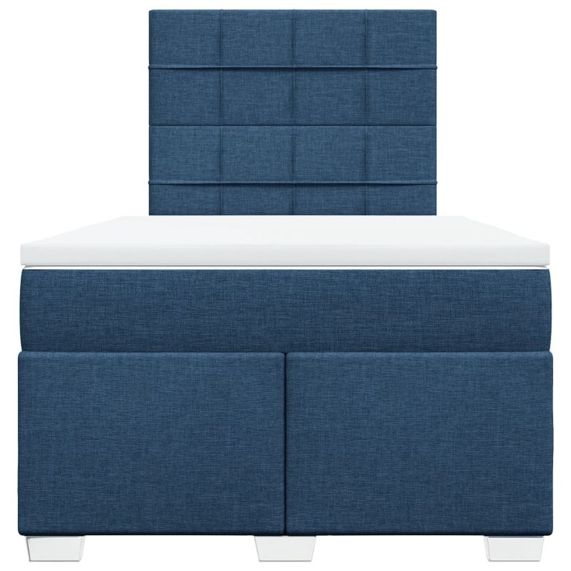 Casa si Gradina - Mobilier - Paturi si accesorii - Paturi - Pat box spring cu saltea, albastru, 120x200 cm, textil - Infinity.ro