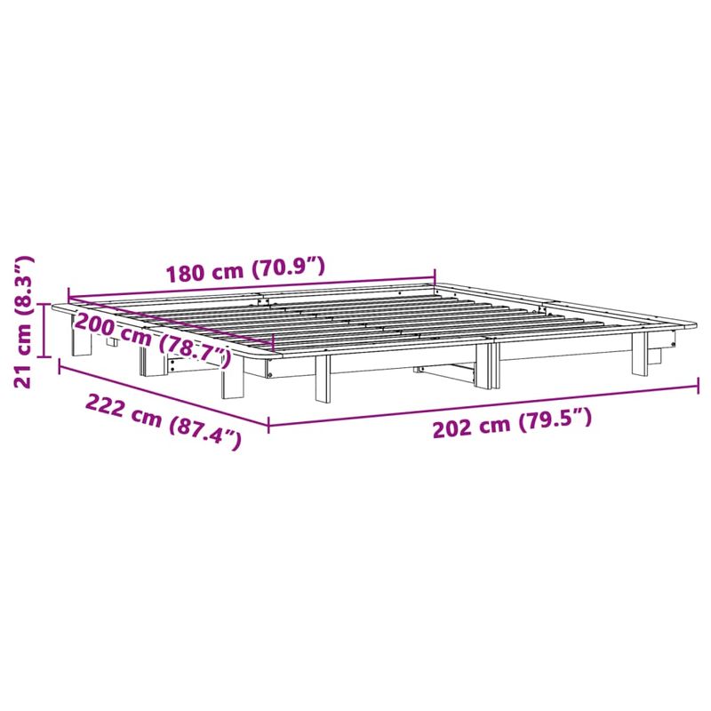 Casa si Gradina - Mobilier - Paturi si accesorii - Paturi - Cadru de pat fara saltea, maro ceruit 180x200 cm lemn masiv pin - Infinity.ro