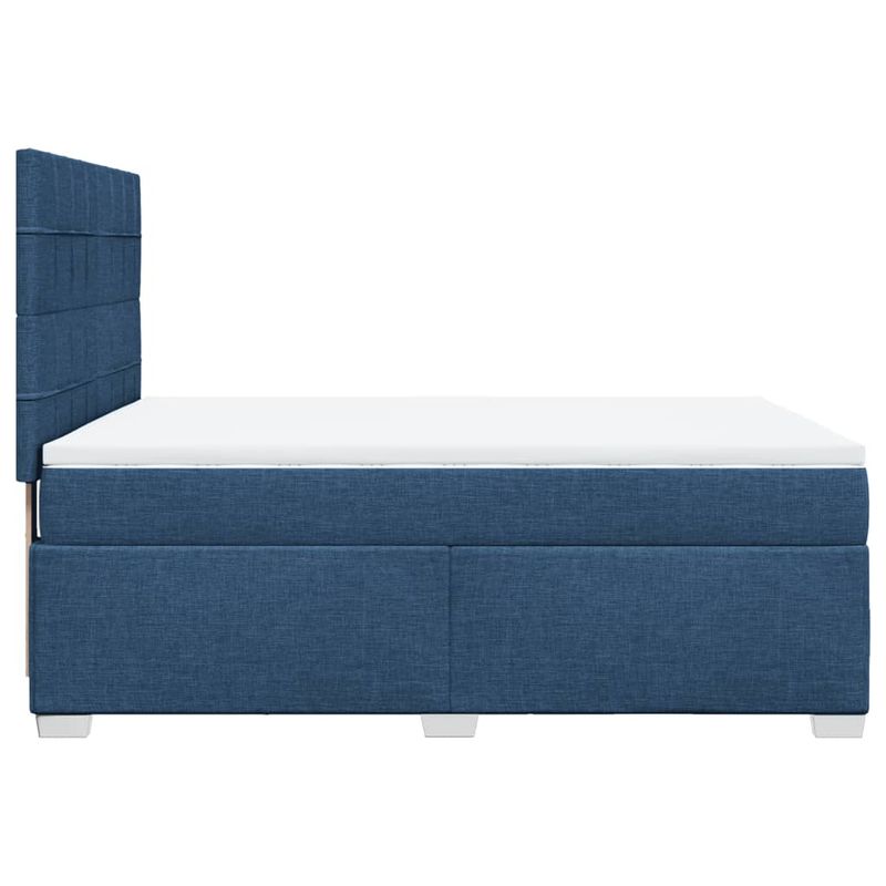 Casa si Gradina - Mobilier - Paturi si accesorii - Paturi - Pat box spring cu saltea, albastru, 140x200 cm, textil - Infinity.ro