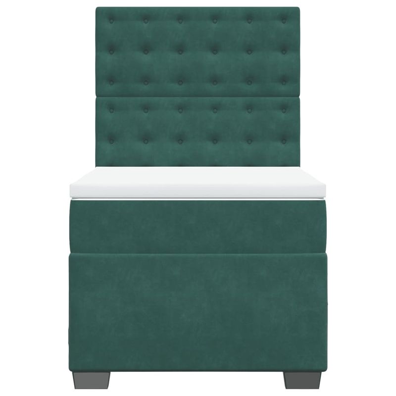 Casa si Gradina - Mobilier - Paturi si accesorii - Paturi - Pat continental cu saltea, verde inchis, 80x200 cm, catifea - Infinity.ro
