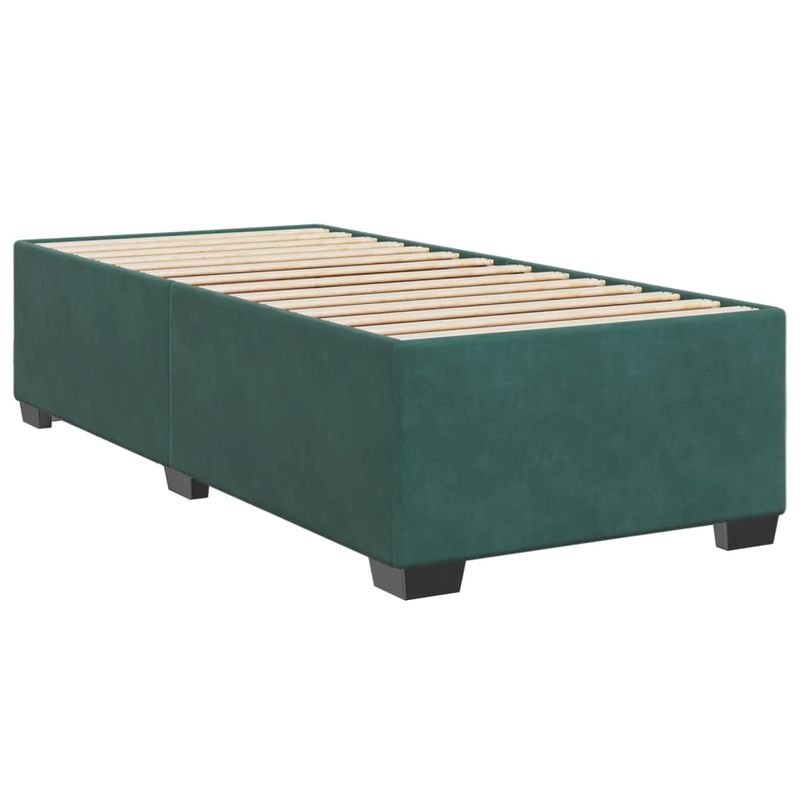 Casa si Gradina - Mobilier - Paturi si accesorii - Paturi - Pat continental cu saltea, verde inchis, 80x200 cm, catifea - Infinity.ro