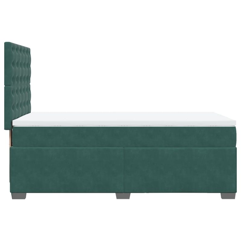 Casa si Gradina - Mobilier - Paturi si accesorii - Paturi - Pat continental cu saltea, verde inchis, 80x200 cm, catifea - Infinity.ro