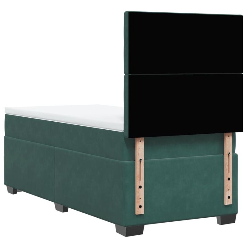 Casa si Gradina - Mobilier - Paturi si accesorii - Paturi - Pat continental cu saltea, verde inchis, 80x200 cm, catifea - Infinity.ro