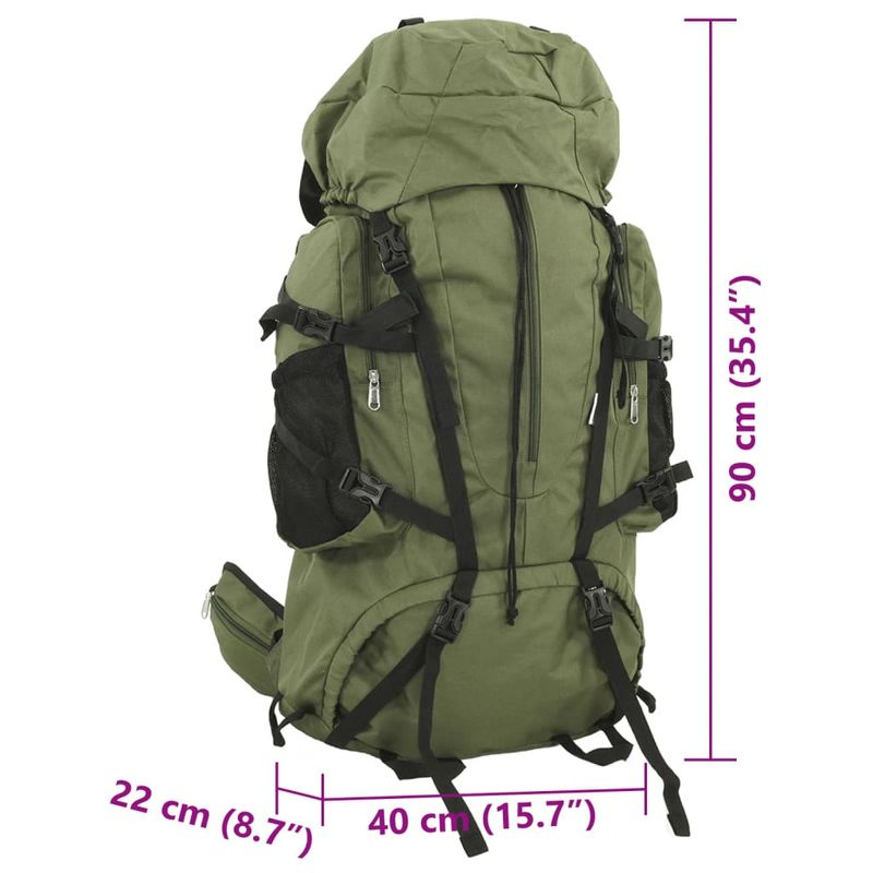 Sport si Outdoor - Articole de voiaj - Rucsacuri - Rucsac de drumetie, verde kaki, 100 L, tesatura oxford - Infinity.ro