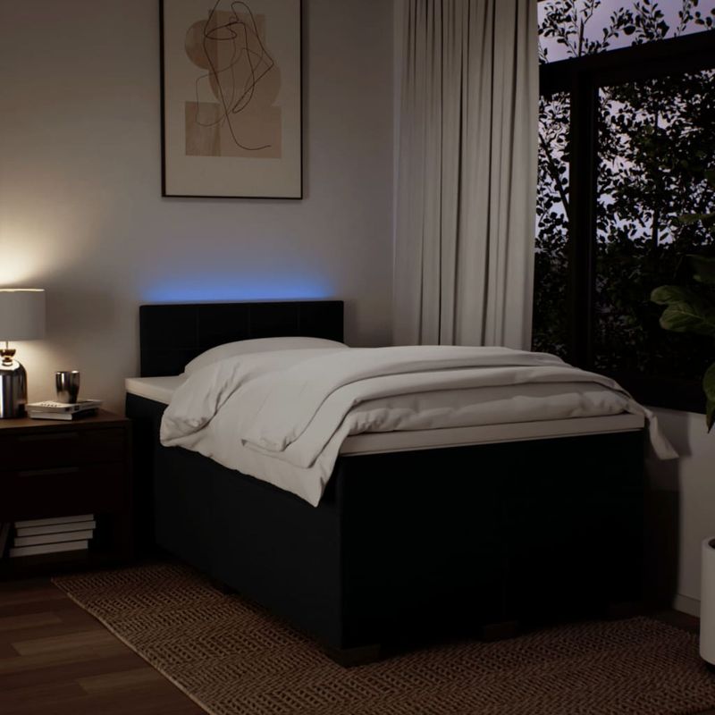 Casa si Gradina - Mobilier - Paturi si accesorii - Paturi - Pat box spring cu saltea, negru, 120x190 cm, catifea - Infinity.ro