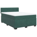 Casa si Gradina - Mobilier - Paturi si accesorii - Paturi - Pat box spring cu saltea, verde inchis, 140x200 cm, catifea - Infinity.ro