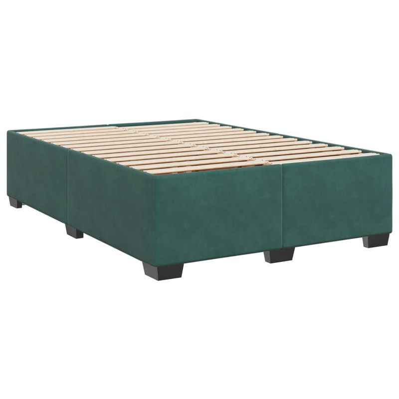 Casa si Gradina - Mobilier - Paturi si accesorii - Paturi - Pat box spring cu saltea, verde inchis, 140x200 cm, catifea - Infinity.ro