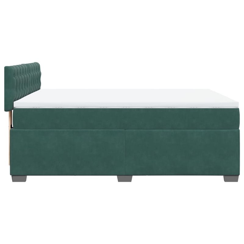 Casa si Gradina - Mobilier - Paturi si accesorii - Paturi - Pat box spring cu saltea, verde inchis, 140x200 cm, catifea - Infinity.ro