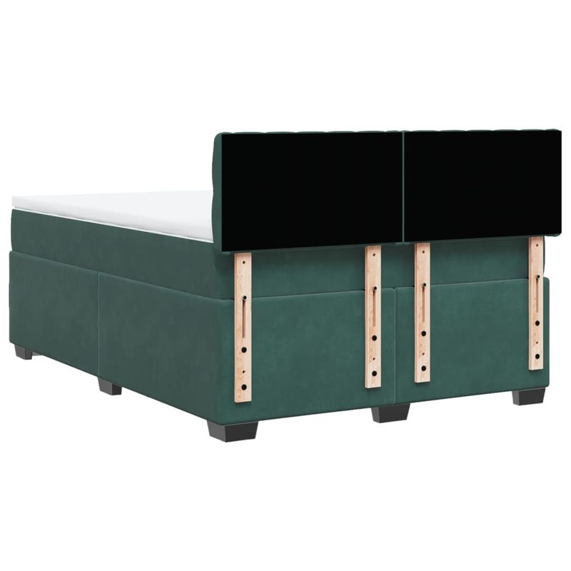 Casa si Gradina - Mobilier - Paturi si accesorii - Paturi - Pat box spring cu saltea, verde inchis, 140x200 cm, catifea - Infinity.ro