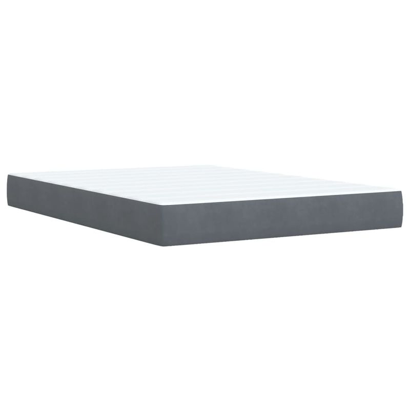 Casa si Gradina - Mobilier - Paturi si accesorii - Paturi - Pat box spring cu saltea, gri inchis, 140x200 cm, catifea - Infinity.ro