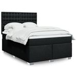 Casa si Gradina - Mobilier - Paturi si accesorii - Paturi - Pat box spring cu saltea, negru, 140x200 cm, textil - Infinity.ro