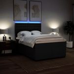 Casa si Gradina - Mobilier - Paturi si accesorii - Paturi - Pat box spring cu saltea, negru, 140x200 cm, textil - Infinity.ro