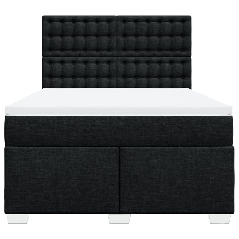 Casa si Gradina - Mobilier - Paturi si accesorii - Paturi - Pat box spring cu saltea, negru, 140x200 cm, textil - Infinity.ro