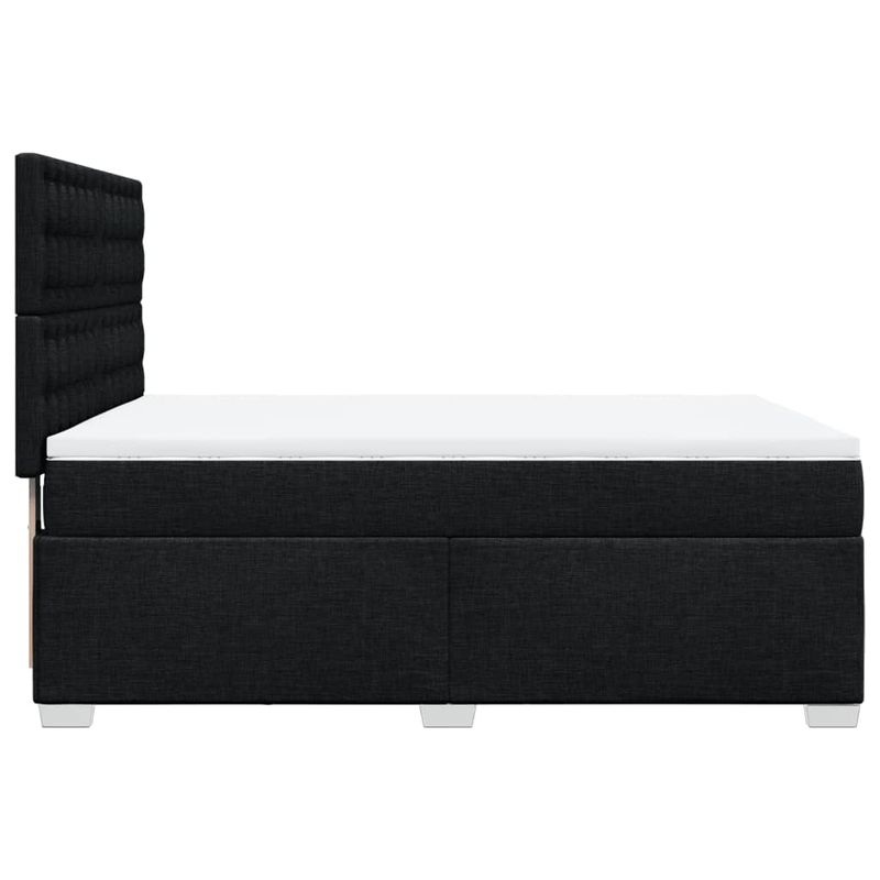 Casa si Gradina - Mobilier - Paturi si accesorii - Paturi - Pat box spring cu saltea, negru, 140x200 cm, textil - Infinity.ro