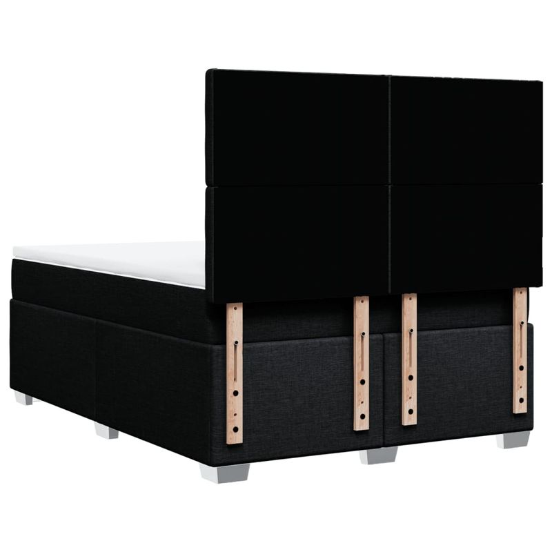 Casa si Gradina - Mobilier - Paturi si accesorii - Paturi - Pat box spring cu saltea, negru, 140x200 cm, textil - Infinity.ro