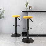 Casa si Gradina - Mobilier - Scaune si fotolii - Scaune - Scaune de bar, 2 buc., galben mustar, catifea - Infinity.ro