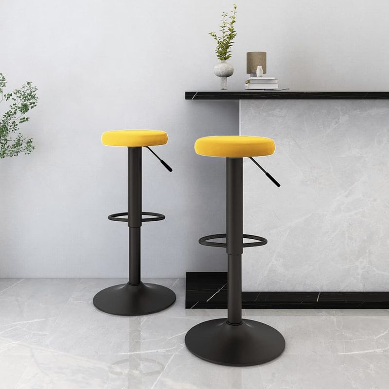Casa si Gradina - Mobilier - Scaune si fotolii - Scaune - Scaune de bar, 2 buc., galben mustar, catifea - Infinity.ro