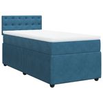 Casa si Gradina - Mobilier - Paturi si accesorii - Paturi - Pat continental cu saltea, albastru, 80x200 cm, catifea - Infinity.ro