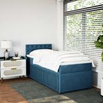 Casa si Gradina - Mobilier - Paturi si accesorii - Paturi - Pat continental cu saltea, albastru, 80x200 cm, catifea - Infinity.ro
