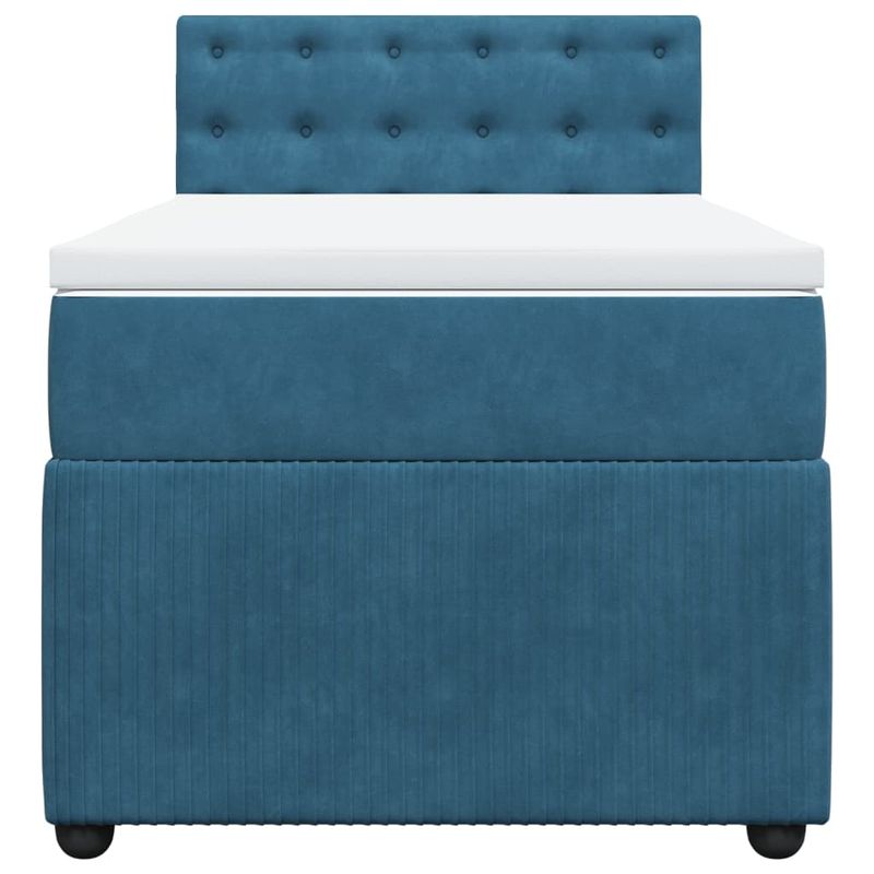 Casa si Gradina - Mobilier - Paturi si accesorii - Paturi - Pat continental cu saltea, albastru, 80x200 cm, catifea - Infinity.ro