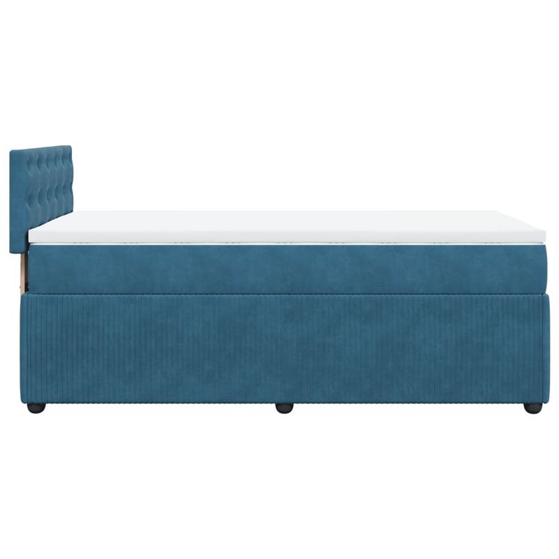 Casa si Gradina - Mobilier - Paturi si accesorii - Paturi - Pat continental cu saltea, albastru, 80x200 cm, catifea - Infinity.ro