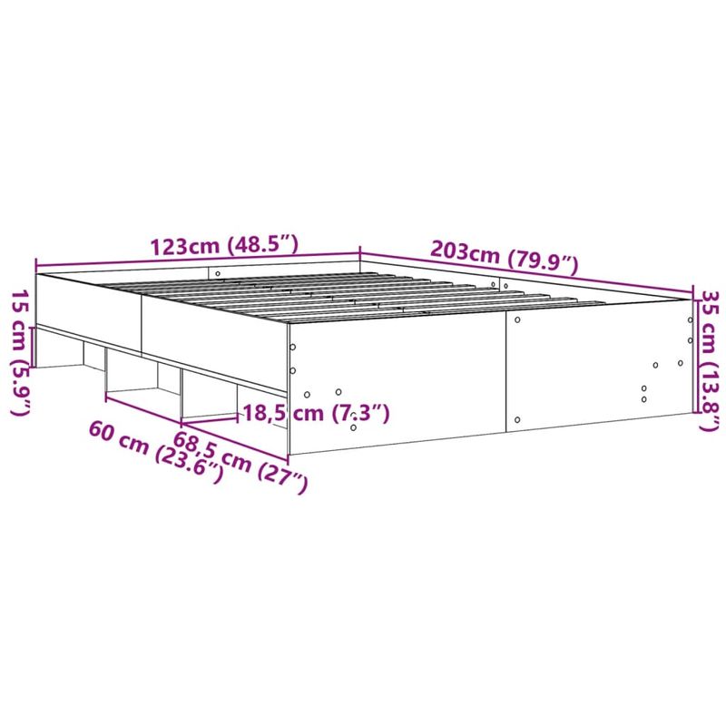 Casa si Gradina - Mobilier - Paturi si accesorii - Paturi - Cadru de pat, stejar sonoma, 120x200 cm, lemn prelucrat - Infinity.ro