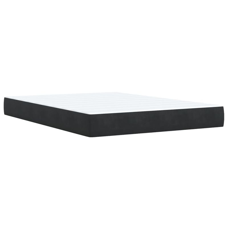 Casa si Gradina - Mobilier - Paturi si accesorii - Paturi - Pat box spring cu saltea, negru, 140x200 cm, catifea - Infinity.ro