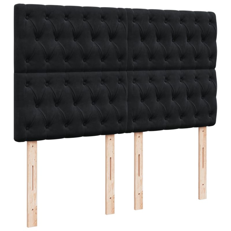 Casa si Gradina - Mobilier - Paturi si accesorii - Paturi - Pat box spring cu saltea, negru, 140x200 cm, catifea - Infinity.ro