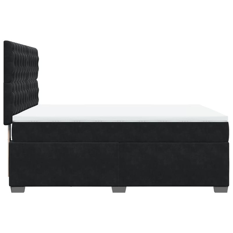 Casa si Gradina - Mobilier - Paturi si accesorii - Paturi - Pat box spring cu saltea, negru, 140x200 cm, catifea - Infinity.ro