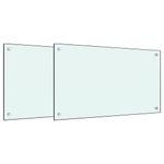 Casa si Gradina - Sanitare - Chiuveta bucatarie si accesorii - Accesorii chiuvete - Panou antistropi bucatarie 2 buc. alb 70x50cm sticla securizata - Infinity.ro