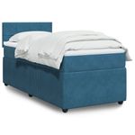 Casa si Gradina - Mobilier - Paturi si accesorii - Paturi - Pat continental cu saltea, albastru, 80x200 cm, catifea - Infinity.ro