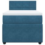 Casa si Gradina - Mobilier - Paturi si accesorii - Paturi - Pat continental cu saltea, albastru, 80x200 cm, catifea - Infinity.ro