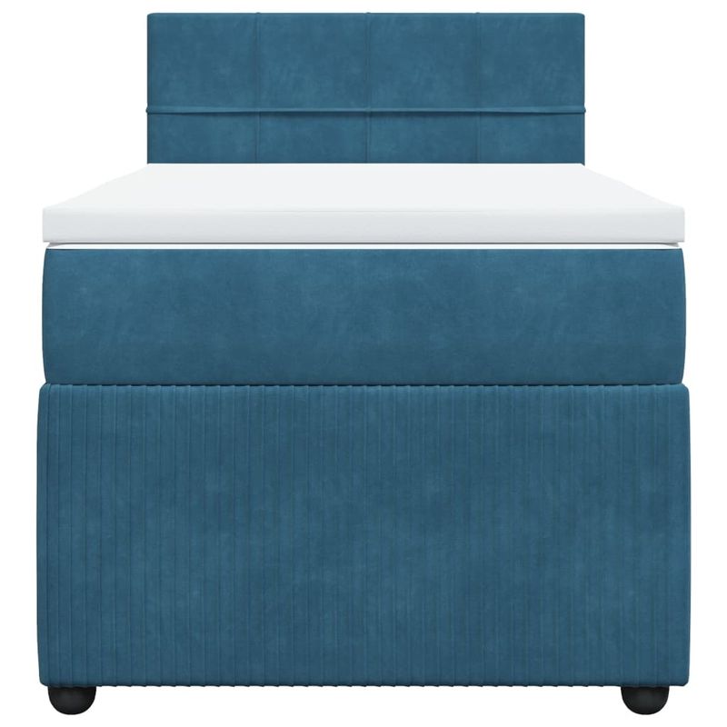 Casa si Gradina - Mobilier - Paturi si accesorii - Paturi - Pat continental cu saltea, albastru, 80x200 cm, catifea - Infinity.ro