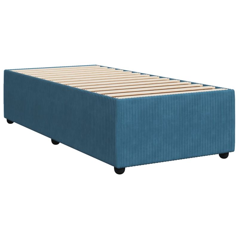 Casa si Gradina - Mobilier - Paturi si accesorii - Paturi - Pat continental cu saltea, albastru, 80x200 cm, catifea - Infinity.ro
