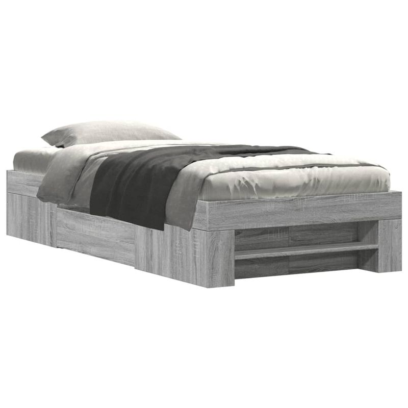 Casa si Gradina - Mobilier - Paturi si accesorii - Paturi - Cadru de pat, gri sonoma, 75x190 cm, lemn prelucrat - Infinity.ro