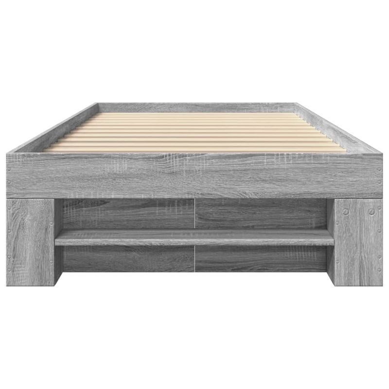 Casa si Gradina - Mobilier - Paturi si accesorii - Paturi - Cadru de pat, gri sonoma, 75x190 cm, lemn prelucrat - Infinity.ro