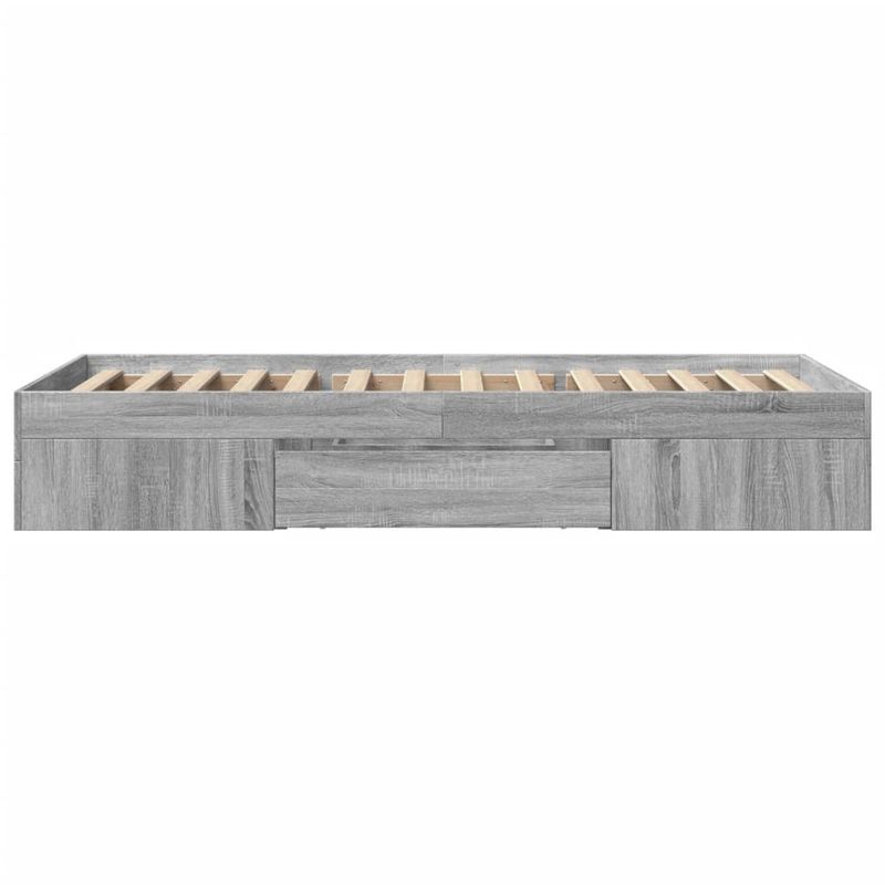 Casa si Gradina - Mobilier - Paturi si accesorii - Paturi - Cadru de pat, gri sonoma, 75x190 cm, lemn prelucrat - Infinity.ro