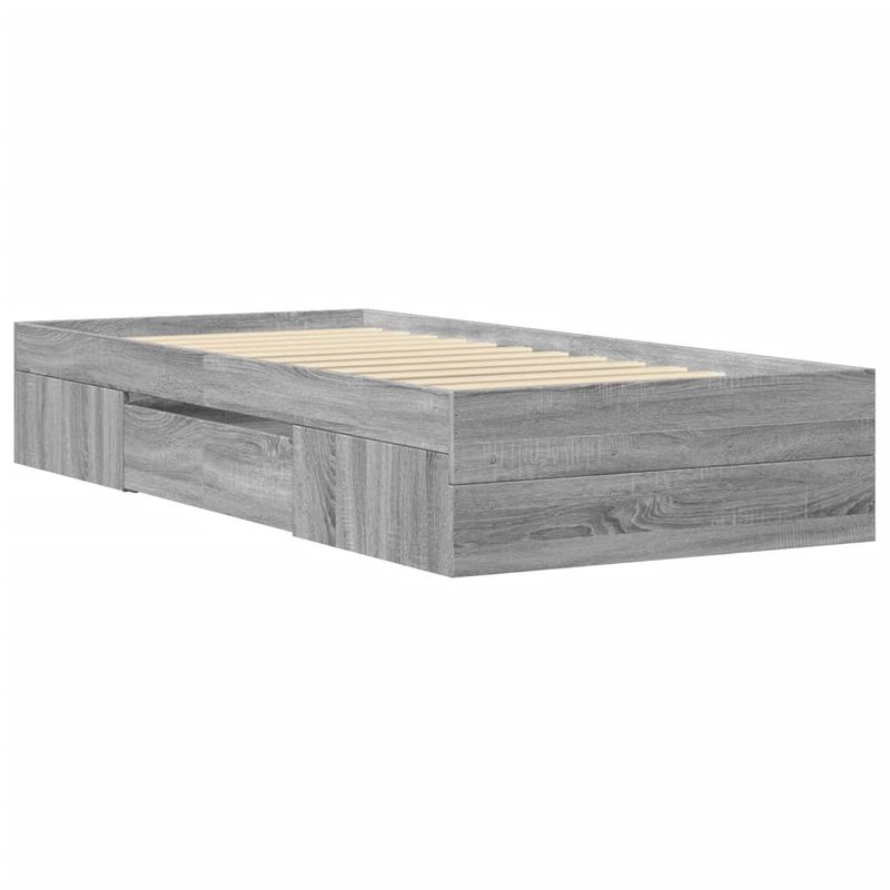 Casa si Gradina - Mobilier - Paturi si accesorii - Paturi - Cadru de pat, gri sonoma, 75x190 cm, lemn prelucrat - Infinity.ro