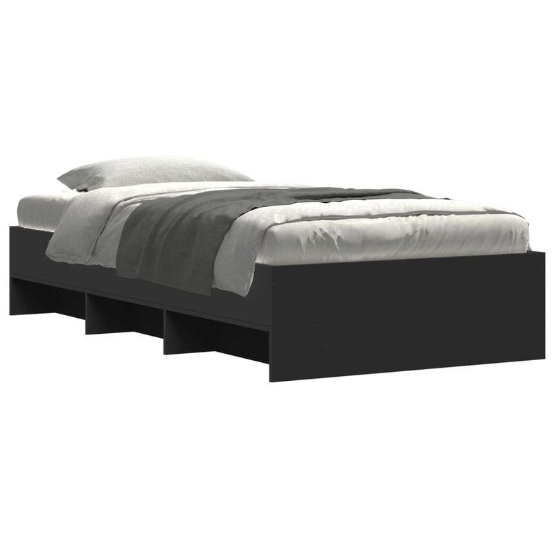 Casa si Gradina - Mobilier - Paturi si accesorii - Paturi - Cadru de pat, negru, 75x190 cm, lemn prelucrat - Infinity.ro