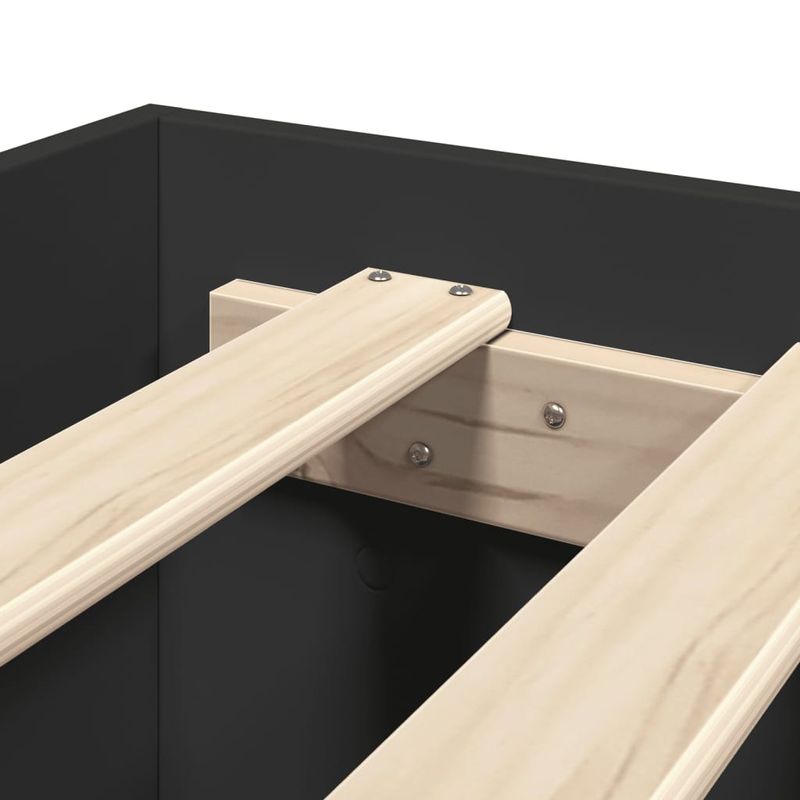 Casa si Gradina - Mobilier - Paturi si accesorii - Paturi - Cadru de pat, negru, 75x190 cm, lemn prelucrat - Infinity.ro