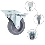 Casa si Gradina - Constructii - Depozitare, transport si protectie - Accesorii echipamente pentru transport si ridicat - Roti pivotante cu frane duble, 4 buc., 75 mm - Infinity.ro
