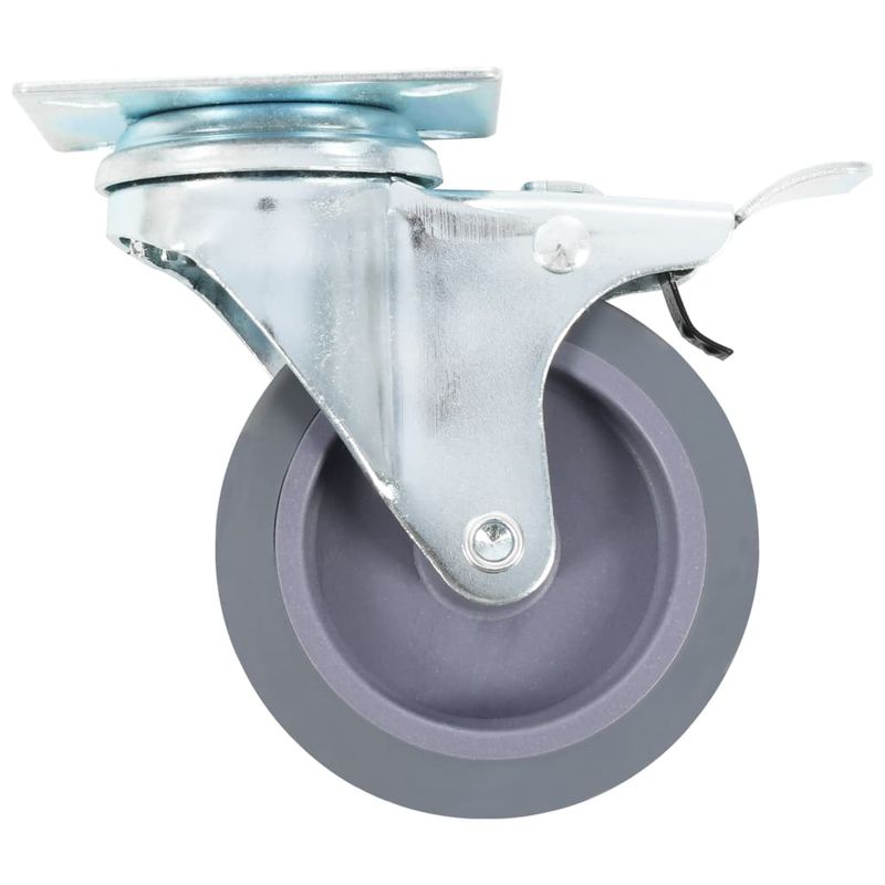 Casa si Gradina - Constructii - Depozitare, transport si protectie - Accesorii echipamente pentru transport si ridicat - Roti pivotante cu frane duble, 4 buc., 75 mm - Infinity.ro