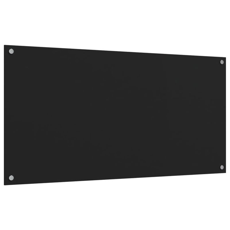 Casa si Gradina - Sanitare - Chiuveta bucatarie si accesorii - Accesorii chiuvete - Panou antistropi bucatarie 2 buc. negru 80x60cm sticla securiz. - Infinity.ro