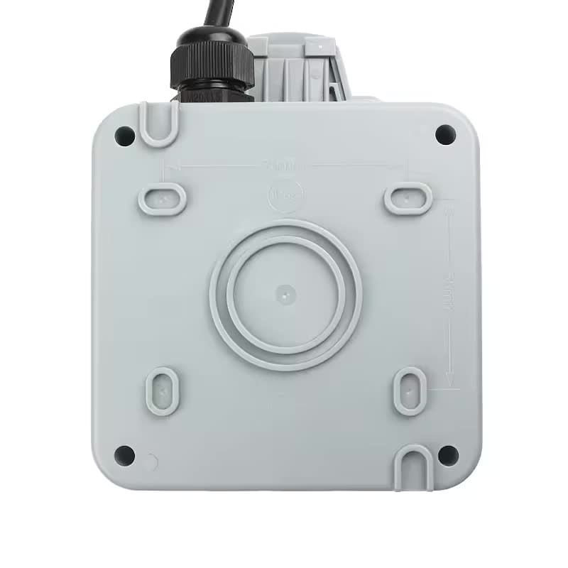Casa si Gradina/Electrice/Tablouri electrice/Accesorii tablouri electrice - Priza simpla exterior INNOVIX, Model Standard European, 250V/16A, IP66, rezistenta la apa si praf, gri cu intrerupator - Infinity.ro